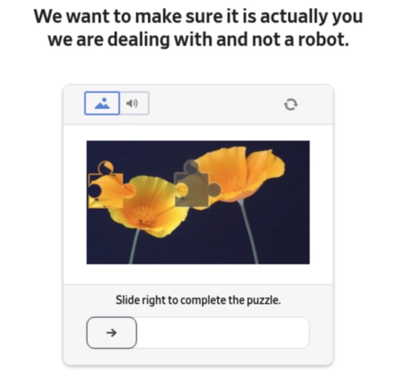 Datadome slider example