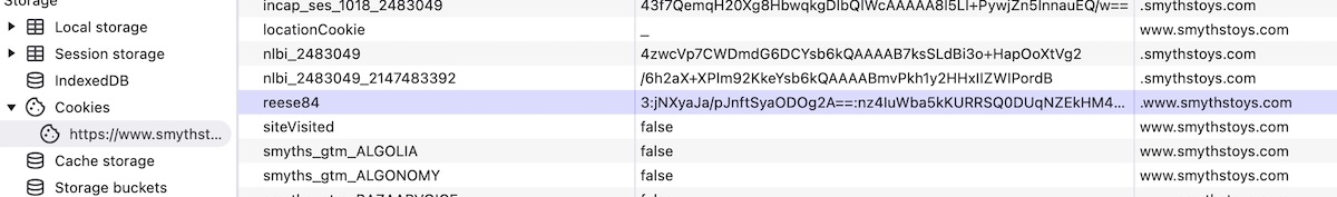 Incapsula cookie example